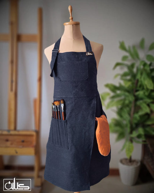 Navy Split-Leg Apron